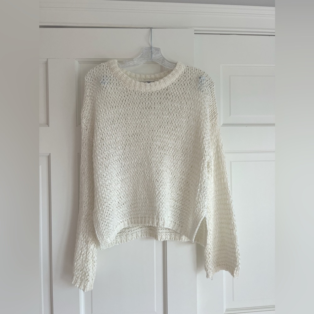 Lumiere Crochet Knit White Sweater